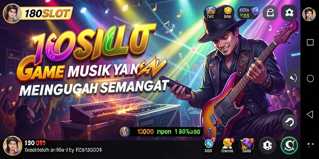 Screenshot tampilan gameplay 180SLOT menampilkan aksi musik yang dinamis.