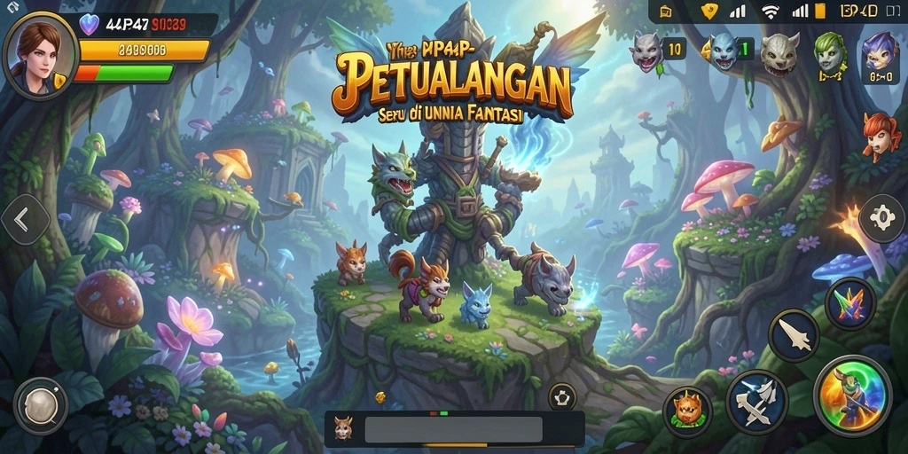 Tangkapan layar gameplay seru di dunia petualangan 4P4P.