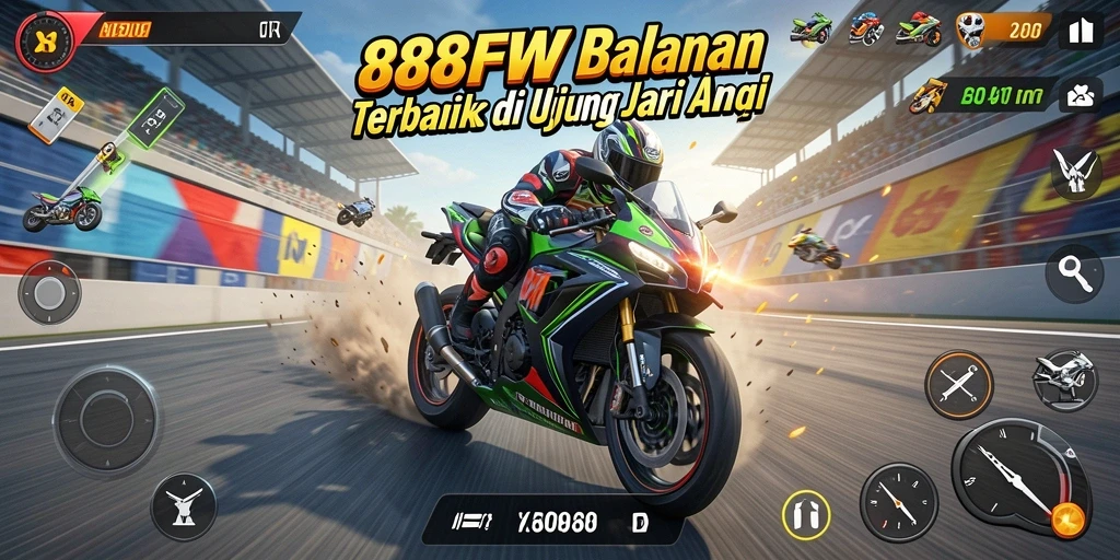 Tampilan gameplay 888FW yang penuh aksi dan kecepatan.