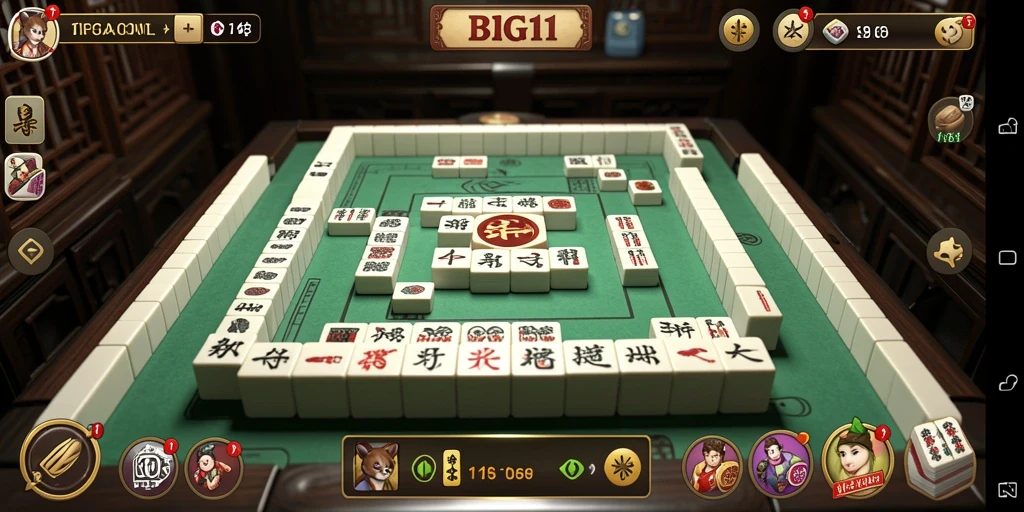 Screenshot gameplay BIG11 menampilkan momen seru bermain Mahjong.