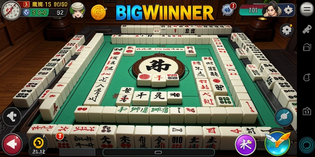 Tampilan gameplay menarik dari BIGWINNER yang penuh strategi Mahjong.