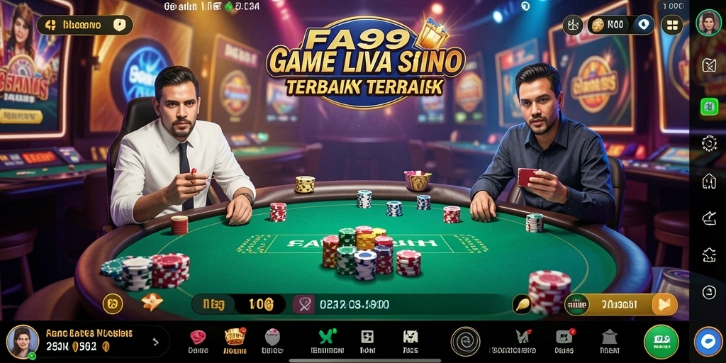 Gameplay mendebarkan dalam aplikasi Live Casino FA99 dengan dealer profesional.