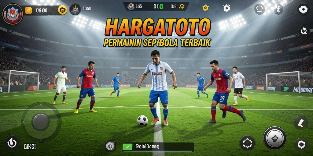 Tampilan gameplay HARGATOTO yang menarik dan penuh aksi sepak bola.
