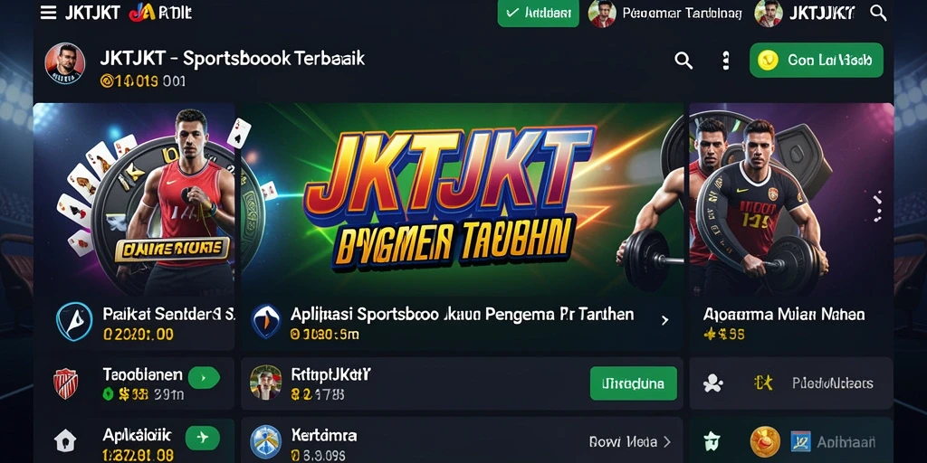 Tampilan gameplay Sportsbook di aplikasi JKTJKT yang interaktif.
