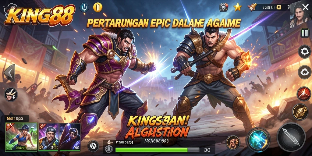 Tampilan menegangkan dari gameplay KING88 dengan aksi yang seru.