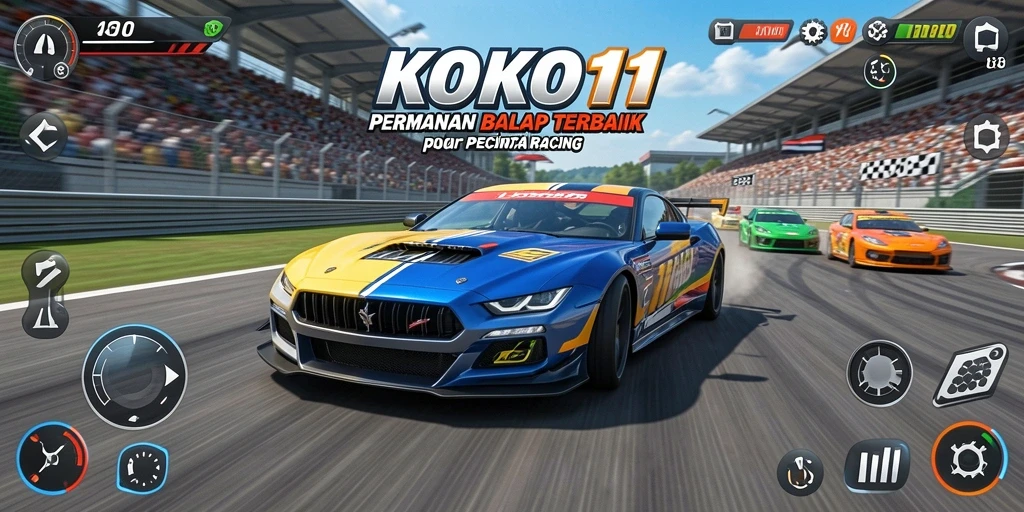 Gameplay seru KOKO11 dengan aksi balap yang intens.