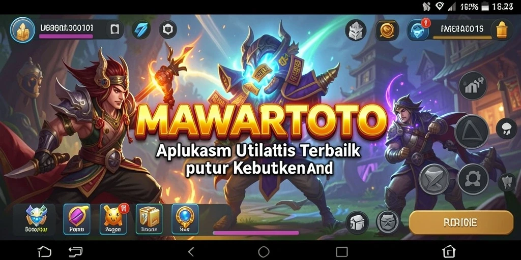 Tampilan utama aplikasi MAWARTOTO yang modern dan fungsional.