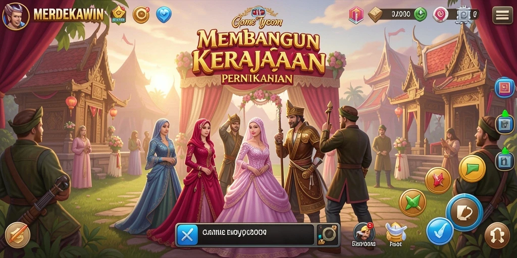 Tampilan gameplay menarik dalam MERDEKAWIN yang penuh warna.