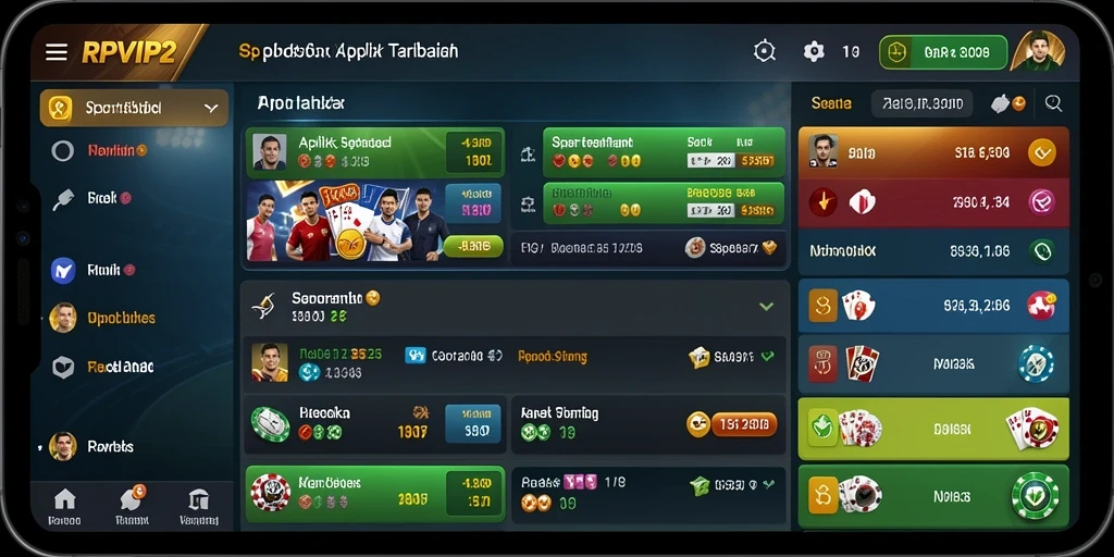 Tampilan screenshot gameplay RPVIP2 dengan fitur Sportsbook yang menarik.