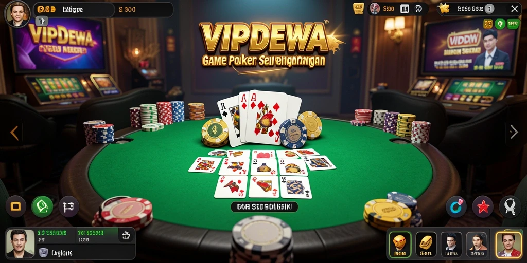 Screenshot gameplay VIPDEWA yang menunjukkan keseruan permainan poker.